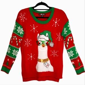 Christmas sweater llama holiday ugly Christmas size M